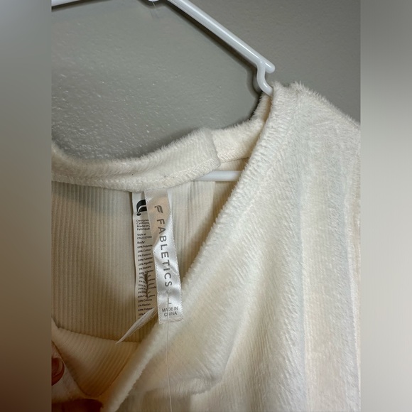 Fabletics Cozy Corduroy Off Shoulder Jumpsuit Size Large Bone One Piece - Picture 5 of 6